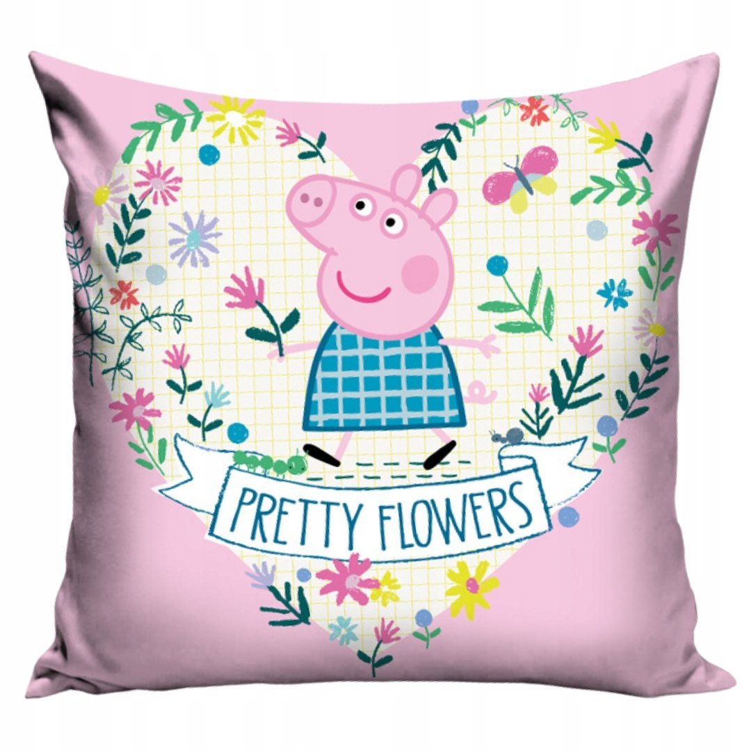 Poduszka Peppa Pig Licencyjna Różowa z Kwiatowym Motywem dla Dziecka