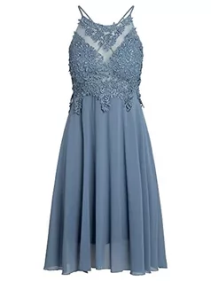 Sukienki - ApartFashion Women's APART sukienka koktajlowa z szyfonu, siateczki i koronki, sukienka specjalna na karnawał, dżinsowy niebieski, regularny - grafika 1