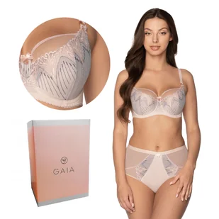 Biustonosz GAIA Semi-Soft Margherita 1186 półusztywniany szaro-różowy  65K - Biustonosze - miniaturka - grafika 1