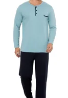 Piżamy damskie - Piżama męska na prezent długi rękaw długie spodnie bawełniana XXL 2XL - miniaturka - grafika 1