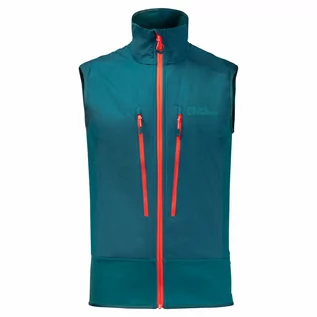 Kamizelki męskie - Męska kamizelka softshellowa Jack Wolfskin ALPSPITZE VEST M blue coral - S - grafika 1