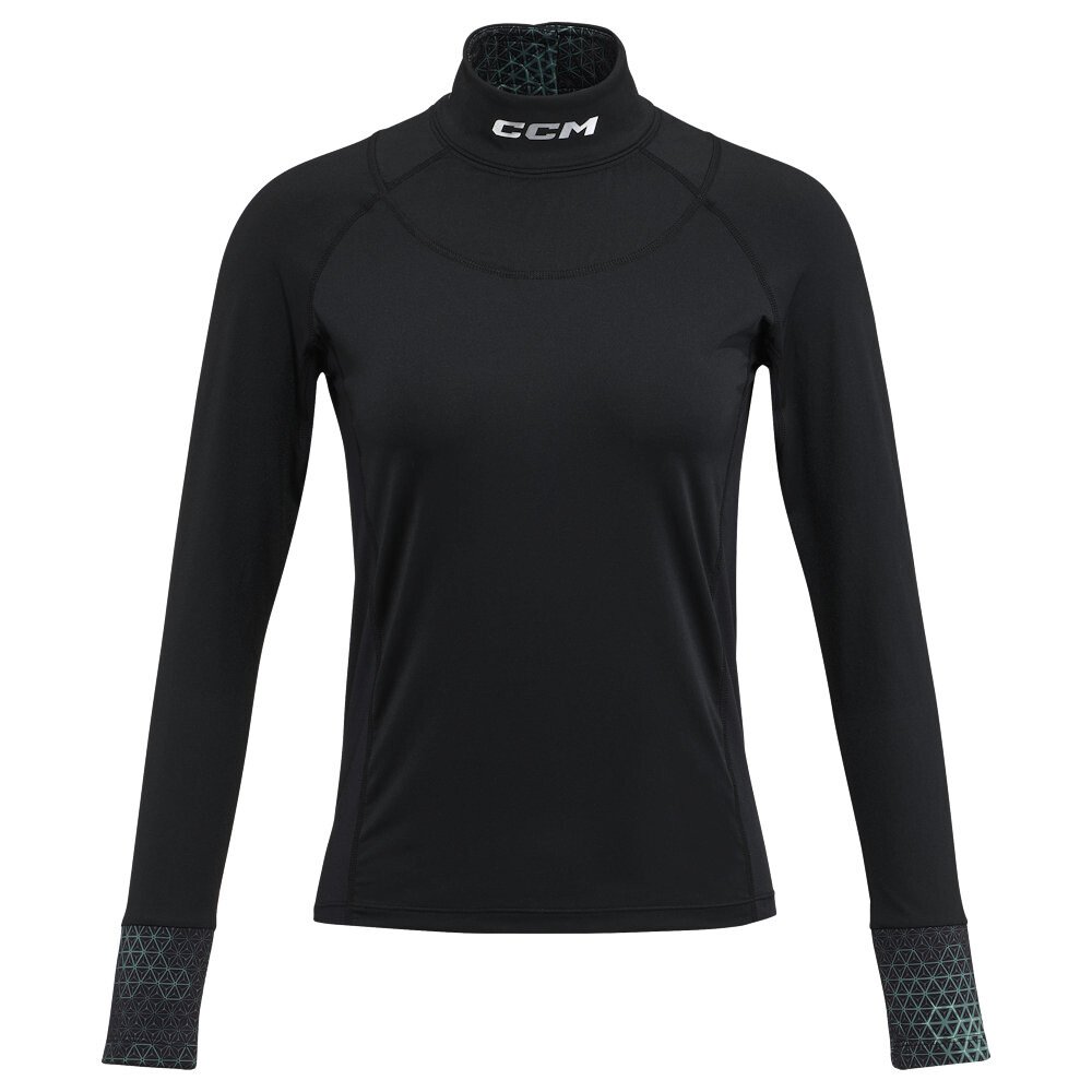 Koszulka damska CCM Neck Guard LS Black XL