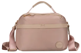 Torebka damska listonoszka PETERSON miejska modna uchwyt do ręki długi szeroki odpinany pasek na ramię kieszonki na suwak mała różowa - Torebki damskie - miniaturka - grafika 1