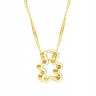 Łańcuszki - Łańcuszek złoty naszyjnik 925 Miś Misiek Teddy - miniaturka - grafika 1