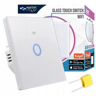 Klawisze i ramki - Włącznik Szklany Dotykowy Wifi Smart House Biały - miniaturka - grafika 1
