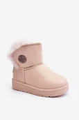Śniegowce damskie - Dziecięce Śniegowce Ocieplane Futerkiem Beżowe Big Star MM374084-30 - miniaturka - grafika 1