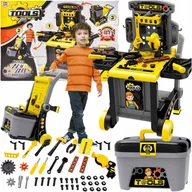 Zabawy w naśladowanie dorosłych - Zestaw Narzędzi Warsztatowych Kufer Taczka Warsztat Wózek Walizka Prezent - miniaturka - grafika 1