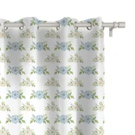 Zasłony - Zasłona EASTER wzór EA08 | błękitne kwiaty 150 x 230 cm tkanina standard - miniaturka - grafika 1
