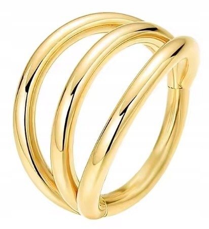 Złoty Tytanowy Kolczyk Clicker PIERCING Potrójne kółko HELIX Lobe 1,2/8