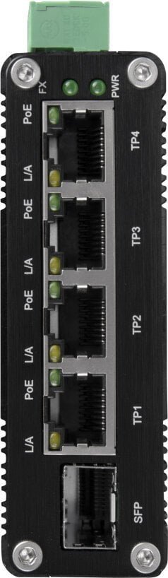 4 portowy przemysłowy switch PoE na szynę DIN BCS-ISP04G01G BCS-ISP04G01G