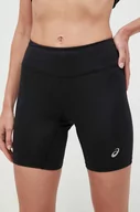 Spodenki damskie - Asics szorty do biegania Core Sprinter kolor czarny gładkie high waist - miniaturka - grafika 1