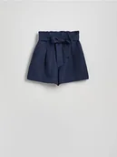 Spodenki damskie - Reserved - Szorty z lnem - granatowy - miniaturka - grafika 1