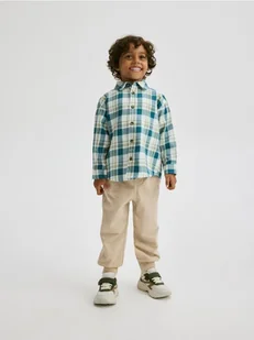 Reserved - Bawełniana koszula w kratę - beżowy - Bluzki dla niemowląt - miniaturka - grafika 1