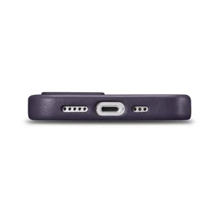 iCarer Case Leather pokrowiec etui z naturalnej skóry do iPhone 14 Plus ciemnofioletowy (kompatybilne z MagSafe) - Etui i futerały do telefonów - miniaturka - grafika 4