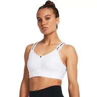 Bielizna sportowa damska - Biustonosz treningowy Under Armour UA Infinity High Zip 2.0 Bra - biały - UNDER ARMOUR - miniaturka - grafika 1