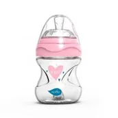 Butelki dla niemowląt - Nuvita Butelka szklana antykolkowa różowa 140 ml - miniaturka - grafika 1