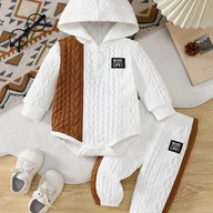 Dresy i komplety dla chłopców - TEMU 2 szt. Dla Chłopców: Bluza z Kapturem w Bloki Kolorystyczne + Spodnie, Jesień/, Urocze Sportowe Ubranie Casual, Idealny na Zewnątrz - miniaturka - grafika 1