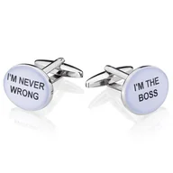 Spinki do mankietów i krawatów - Spinki do mankietów Jestem szefem KC-44 Onyx-Art London - miniaturka - grafika 1
