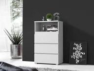 Regały - Regał MEBLOWA 1 Neo 03, 3 szuflady, biały, 106x65x37 cm - miniaturka - grafika 1