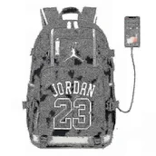 Plecaki - Nba Peripheral Series Star Wielofunkcyjny plecak USB Świetlisty fluorescencyjny plecak Żółty Jordan - miniaturka - grafika 1