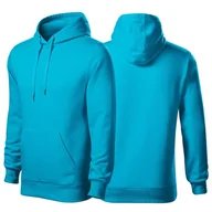 Moda i Uroda OUTLET - Bluza turkus męska z logo na sercu nadrukiem logo firmy 320g 413 kolor 44 bluza cape - miniaturka - grafika 1