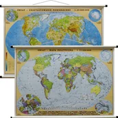 Atlasy i mapy - EKO-GRAF Świat mapa ścienna dwustronna polityczna i fizyczna 1:35 000 000 - Eko-graf - miniaturka - grafika 1