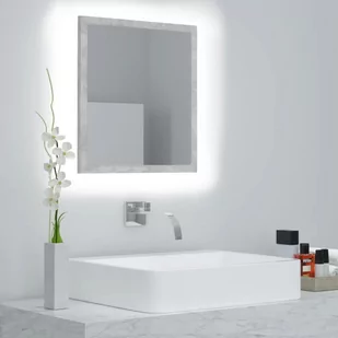 vidaXL Lumarko Lustro łazienkowe LED, szarość betonu, 40x8,5x37 cm, płyta 804912 - Lustra - miniaturka - grafika 1