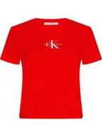 Koszulki i topy damskie - Calvin Klein Koszulka w kolorze czerwonym - miniaturka - grafika 1