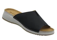 Klapki i japonki damskie - Skórzane klapki damskie granatowe INBLU SD-4KU - Inblu - miniaturka - grafika 1