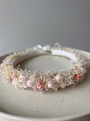 Pamiątka Chrztu Świętego - Wianek na głowę z gipsówki RÓZ - CHRZEST, sesja, urodziny - miniaturka - grafika 1