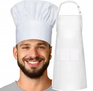 Odzież robocza - Szef Zestaw Czapka Fartuch KUCHARSKI GASTRONOMIA - miniaturka - grafika 1
