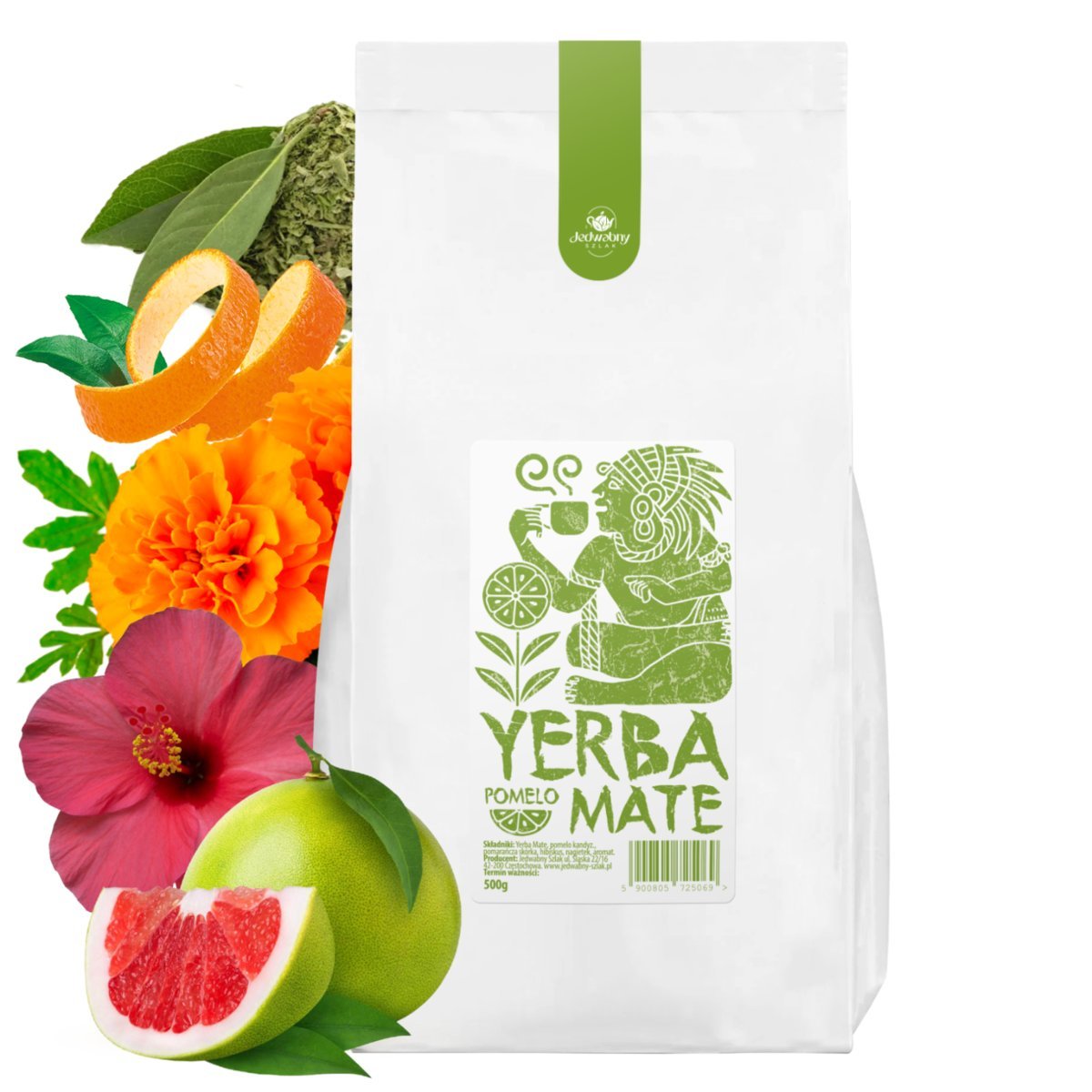 Yerba Mate POMELO 0.5 kg HERBATA owoce MOCNA tradicional DETOKS tea