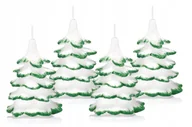 Świece - 4x świeczki świąteczne choinka 10cm końców zielona - miniaturka - grafika 1
