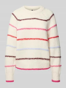 Sweter z dzianiny o kroju regular fit z raglanowymi rękawami model ‘NELIA’ - Swetry damskie - miniaturka - grafika 1