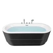 Wanny - Shumee Wanna Shumee Wanna wolnostojąca z armaturą 170 x 80 cm czarna EMPRESA 265629 - miniaturka - grafika 1