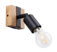 Lampy ścienne - Czarny loftowy kinkiet z odsłoniętą żarówką - A392 F2-D48 - miniaturka - grafika 1