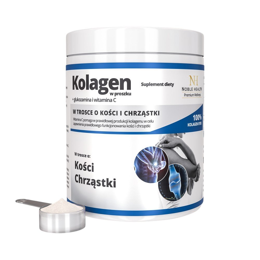 Noble Health Kolagen + Glukozamina i wit. C Proszek, 100 g