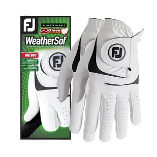2-Pack rękawiczek golfowych FootJoy WeatherSof white - Golf 2-Pack rękawiczek golfowych FootJoy WeatherSof white - Golf - miniaturka - grafika 1