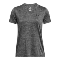 Koszulki i topy damskie - Damska Koszulka z krótkim rękawem UNDER ARMOUR TECH SSV- TWIST 1384227-025 – Szary - miniaturka - grafika 1