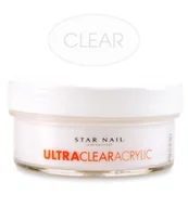 Manicure tytanowy - Star Nail Ultra Clear puder bezbarwny 45 g U654 - miniaturka - grafika 1