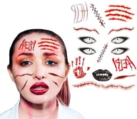 Stroje karnawałowe - Tatuaż Tymczasowy Zmywalny Wampir Blizny Rany Krew Naklejki Na Twarz Halloween - miniaturka - grafika 1