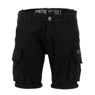 Spodnie męskie - spodnie bojówki krótkie ALPHA INDUSTRIES - CREW SHORT BLACK-38 - miniaturka - grafika 1