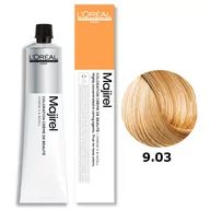 Farby do włosów i szampony koloryzujące - Loreal Majirel | Trwała farba do włosów kolor 9.03 bardzo jasny blond złocisto naturalny 50ml - miniaturka - grafika 1