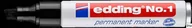 Markery do tablic - Marker Permanentny Ścięty 1-5Mm Czarny Edding 1/001/C - miniaturka - grafika 1