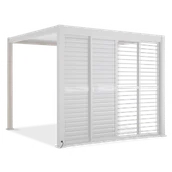 Kratki i pergole - Przesuwane drzwi żaluzjowe do pergoli PREMIUM 3m, white - GUTROOF - miniaturka - grafika 1