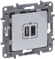 Gniazdka elektryczne - Legrand Gniazdo podwójne USB Niloe Selection 762197 typ A+C 3 A aluminium - miniaturka - grafika 1