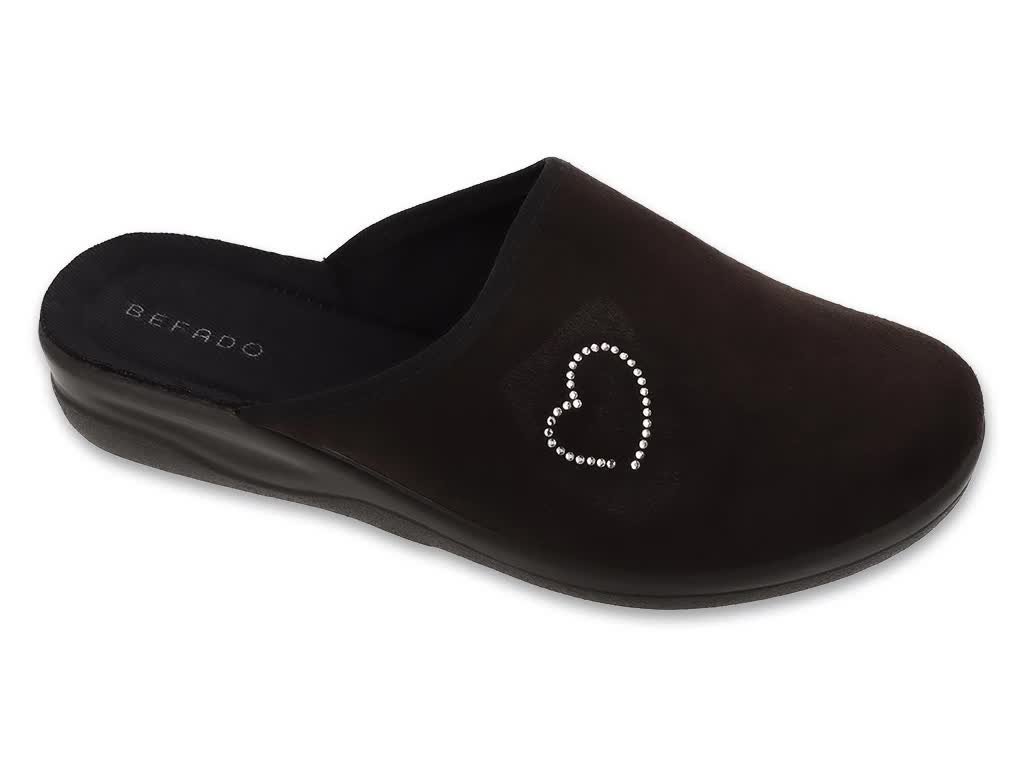 Kapcie damskie pantofle domowe Befado 551D015 z zakrytymi palcami czarne-40
