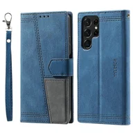 Portfele - Do Samsung Galaxy S25 Ultra Skórzane etui RFID Blokowanie portfela Stojak Pokrowiec na telefon z paskiem Niebieski - miniaturka - grafika 1
