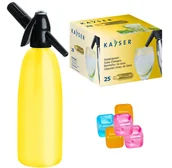 Saturatory - Saturator syfon do wody ART Quick Soda 1 l żółty + 25 naboi + 5 kostek lodu - miniaturka - grafika 1