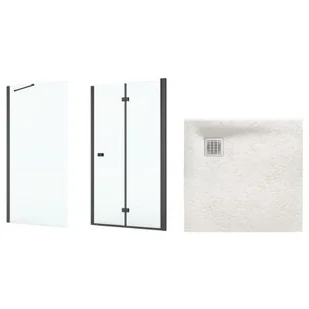 Zestaw Roca Capital kabina prysznicowa 80x80 cm kwadratowa MaxiClean z brodzikiem Terran beż (AM4508016M, AM4408016M, AP10332032001650) - Kabiny prysznicowe - miniaturka - grafika 1